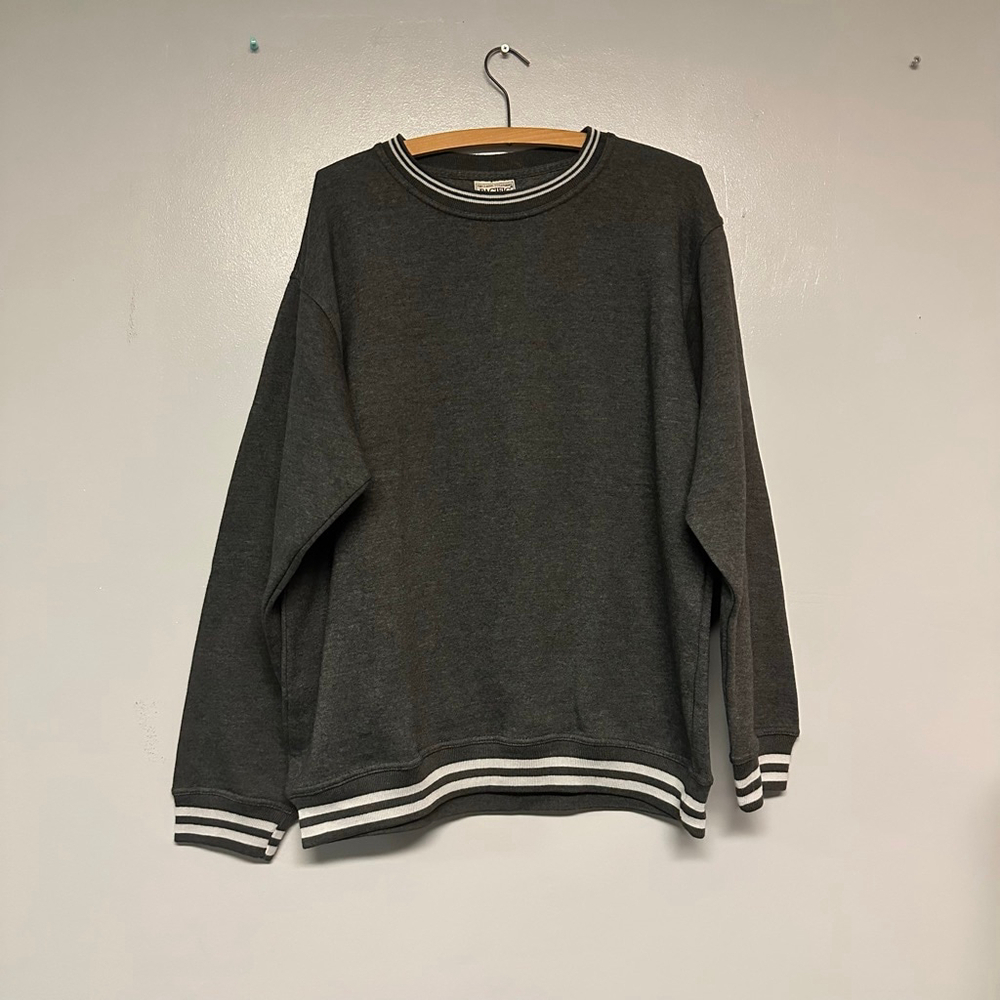 Men's Pacific & Co. Charcoal White Striped Sweatshirt size large